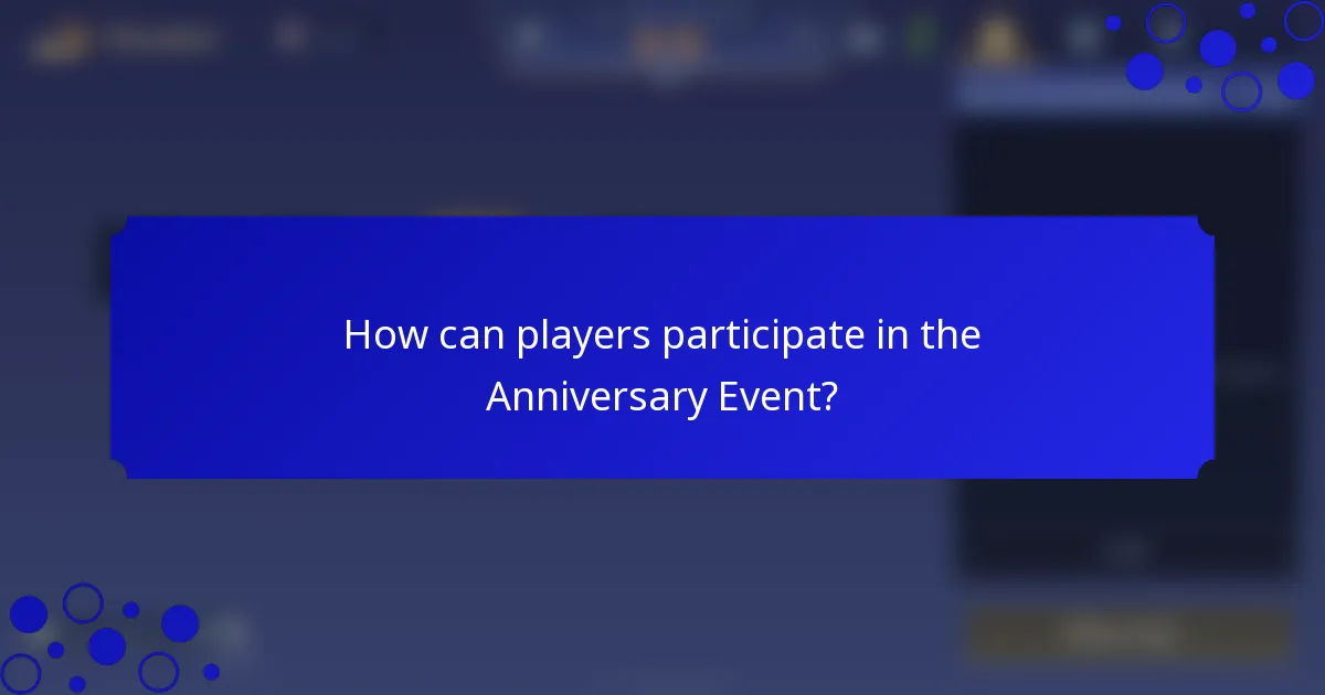 How can players participate in the Anniversary Event?