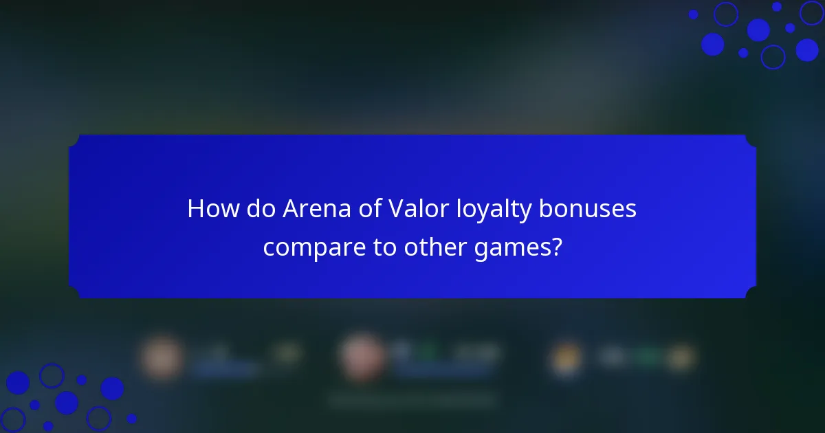 How do Arena of Valor loyalty bonuses compare to other games?