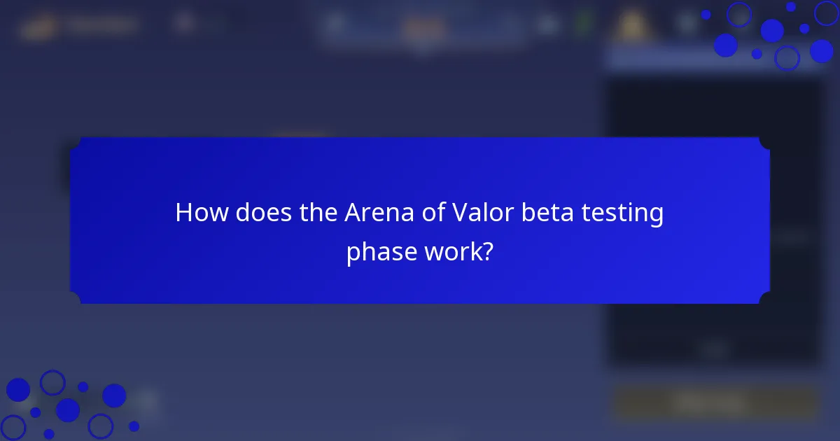 How does the Arena of Valor beta testing phase work?