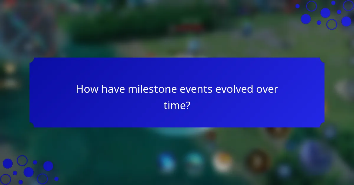 How have milestone events evolved over time?