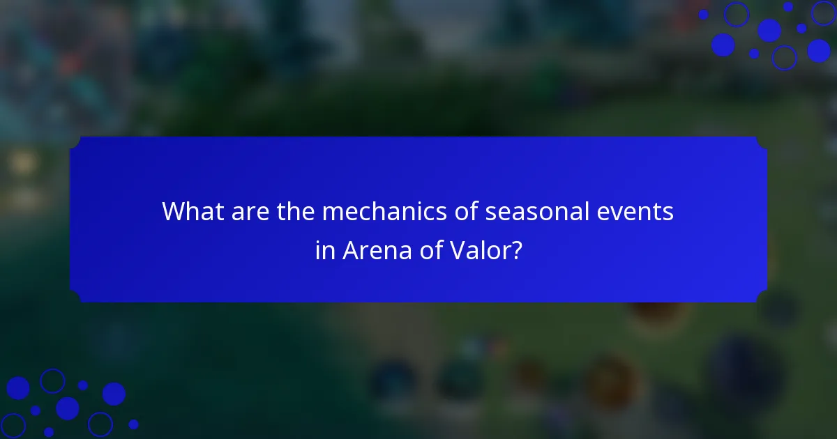 What are the mechanics of seasonal events in Arena of Valor?