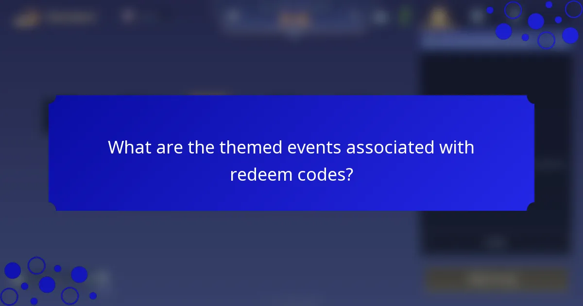 What are the themed events associated with redeem codes?