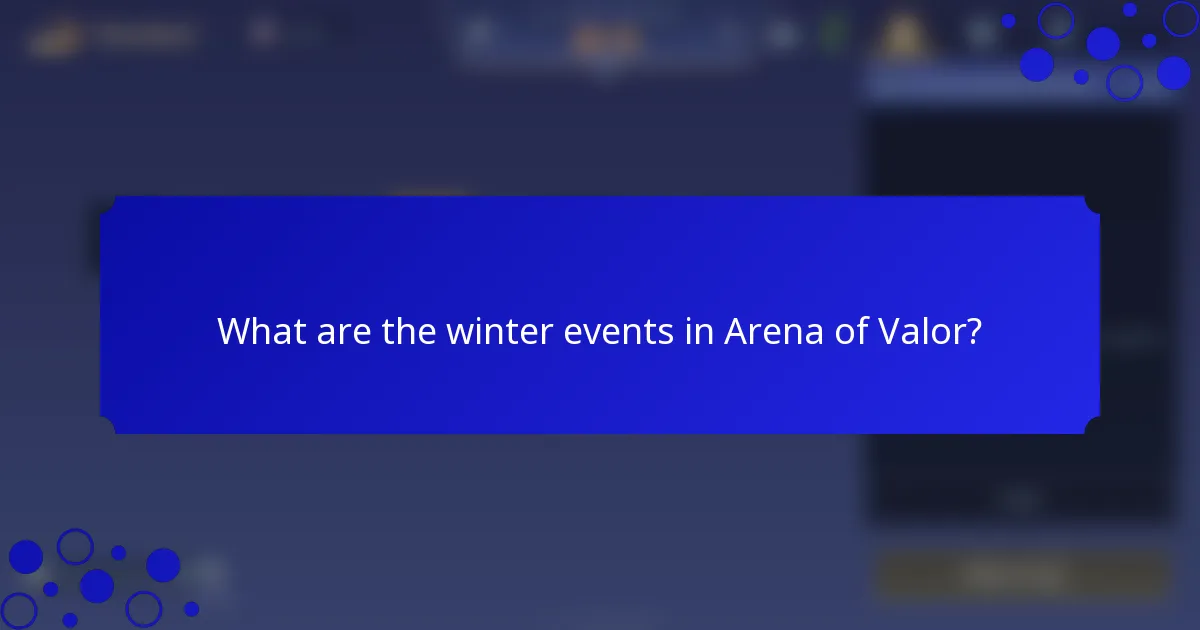 What are the winter events in Arena of Valor?